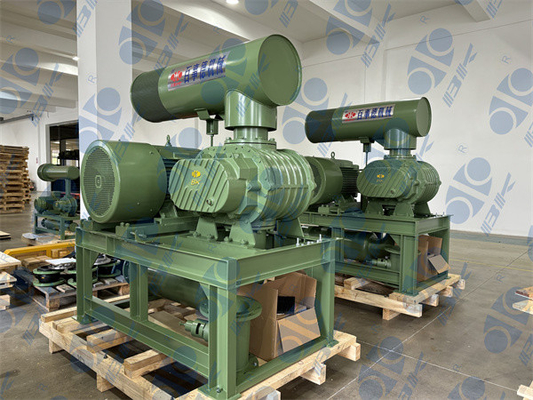 11kw 5.1m3 / นาที 60kpa Roots โรตารี่กลีบโบลเวอร์ 1750 รอบต่อนาที Dn65 3 "ความจุขนาดเล็ก