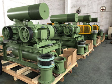 DN200 เครื่องเป่ารากสามหลุม 30-132KW 80KPA เครื่องเป่าหมุนเย็นอากาศ