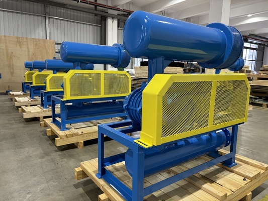 65 2.5 นิ้ว Port Dia High Pressure Roots Blower Tri Lobe เสียงรบกวนต่ำ