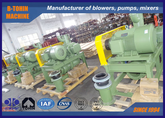 64.21 ลบ.ม./นาที 90kw, -55KPA ปั๊มสุญญากาศ Roots Blower สีเขียวและเหลือง