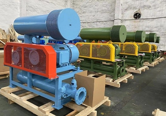 5.5-22kw เครื่องพัดรากขนาดเล็ก Tri Lobe Cast Iron สําหรับเครื่องกด
