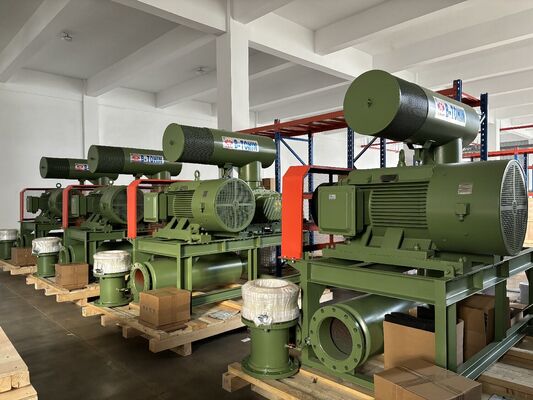 เครื่องเป่าลมแบบโรตารีลูป Roots พร้อมน้ำหล่อเย็น 3 ลิตร/นาที, แรงดันปล่อย 60-100KPA, และกำลังมอเตอร์ 1.5-5.5 KW